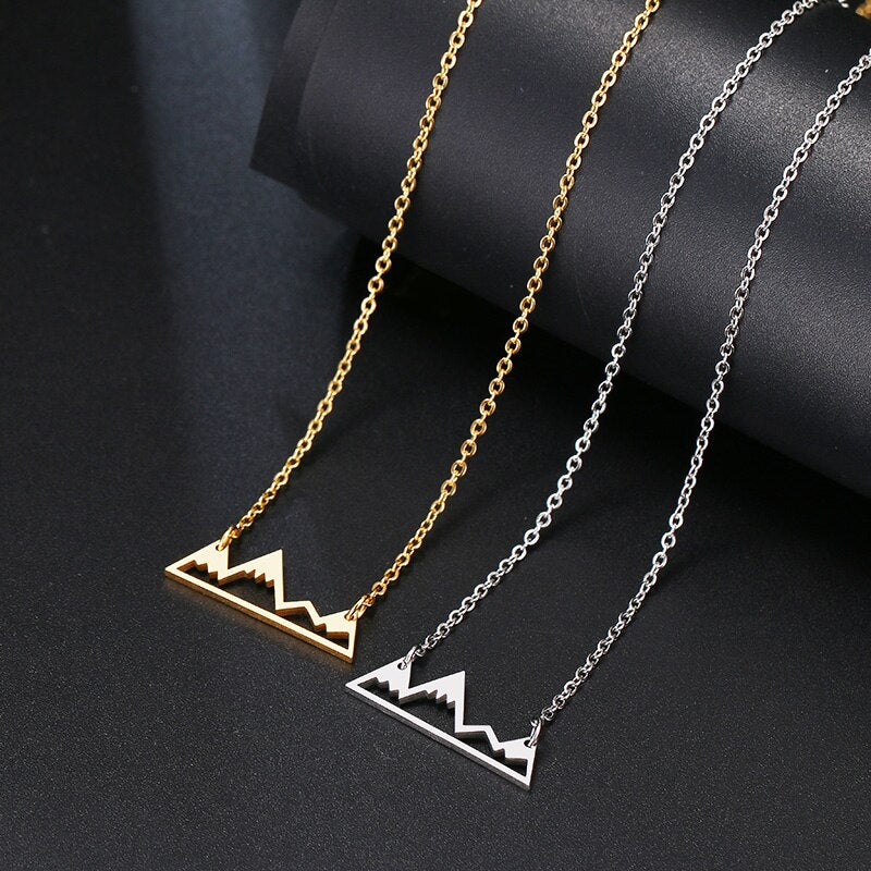 Minimalist Mountain Peaks Necklace