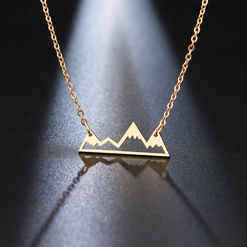 Minimalist Mountain Peaks Necklace