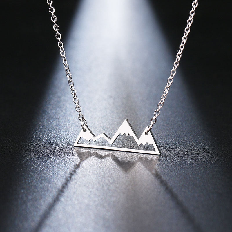 Minimalist Mountain Peaks Necklace